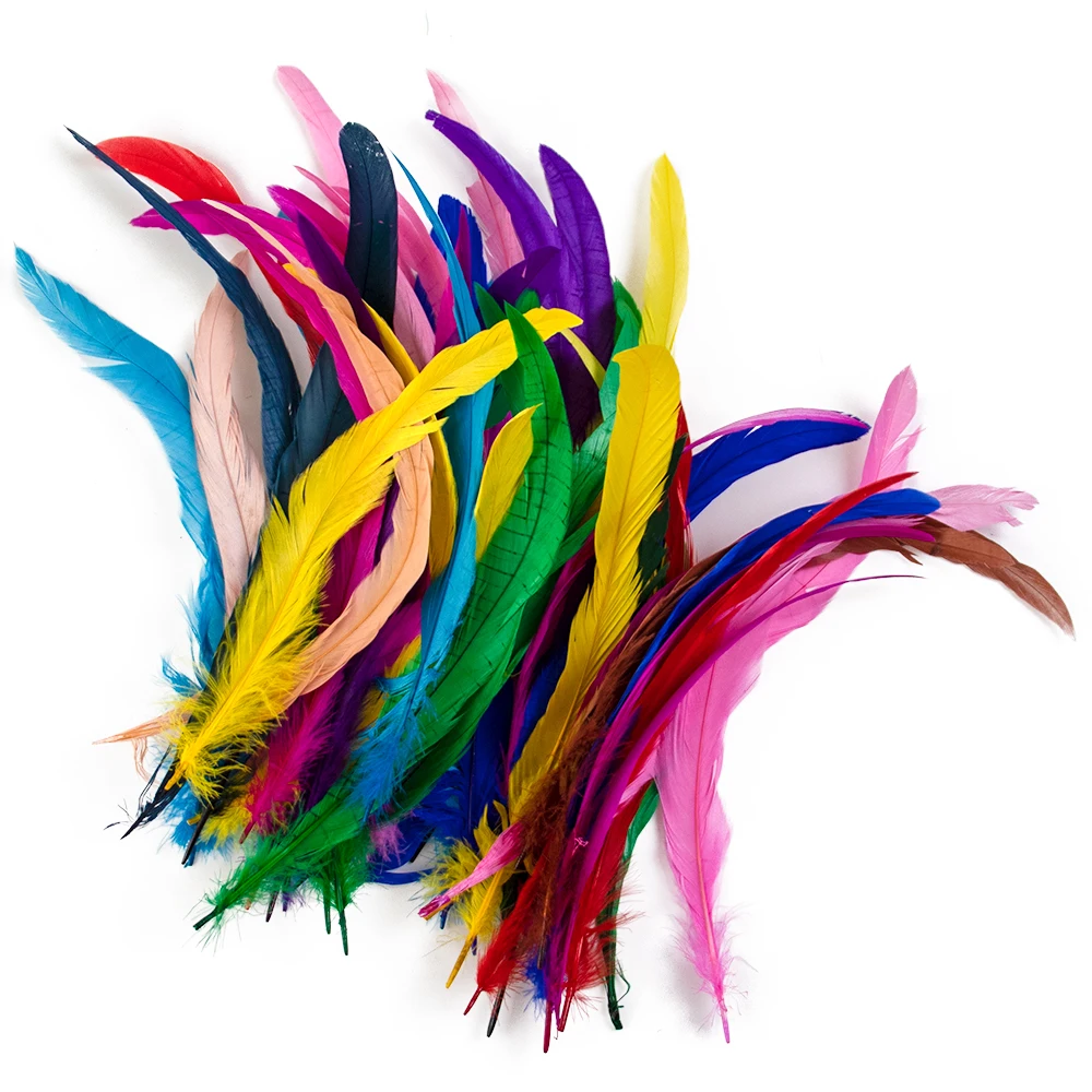 25-30CM Colour Chicken Rooster Feathers Bulk Pheasant Plumes for DIY Craft Wedding Home Party Materials Carnival Festival Decor