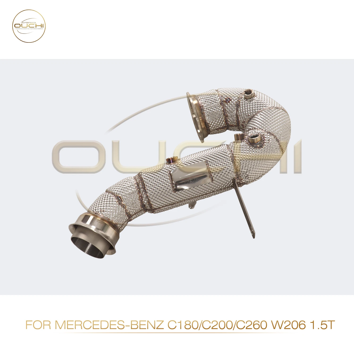 OUCHI-Sistema De Escape Em Aço Inoxidável com Escudo Térmico, Desempenho Downpipe para Mercedes Benz Classe C W206 1.5T