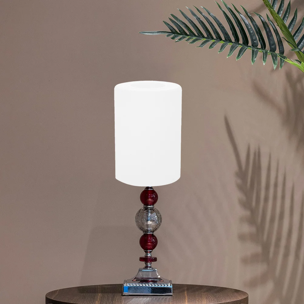 

White Frosted Glass Shade Cylindrical E27 Socket Replacement for Pendant Floor Lamp Chandelier Wall Sconce Soft Even