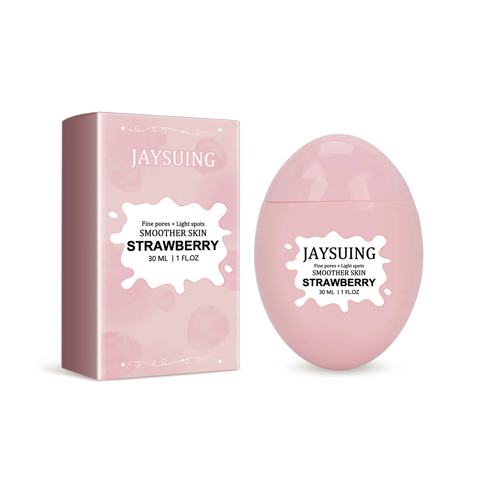 

JAYSUING Strawberry Bha PoreSmooth Face Serum Carry Bright Color Of Skin To Improve Dark Heavy Fine Pores Hydrating Essence 1pcs