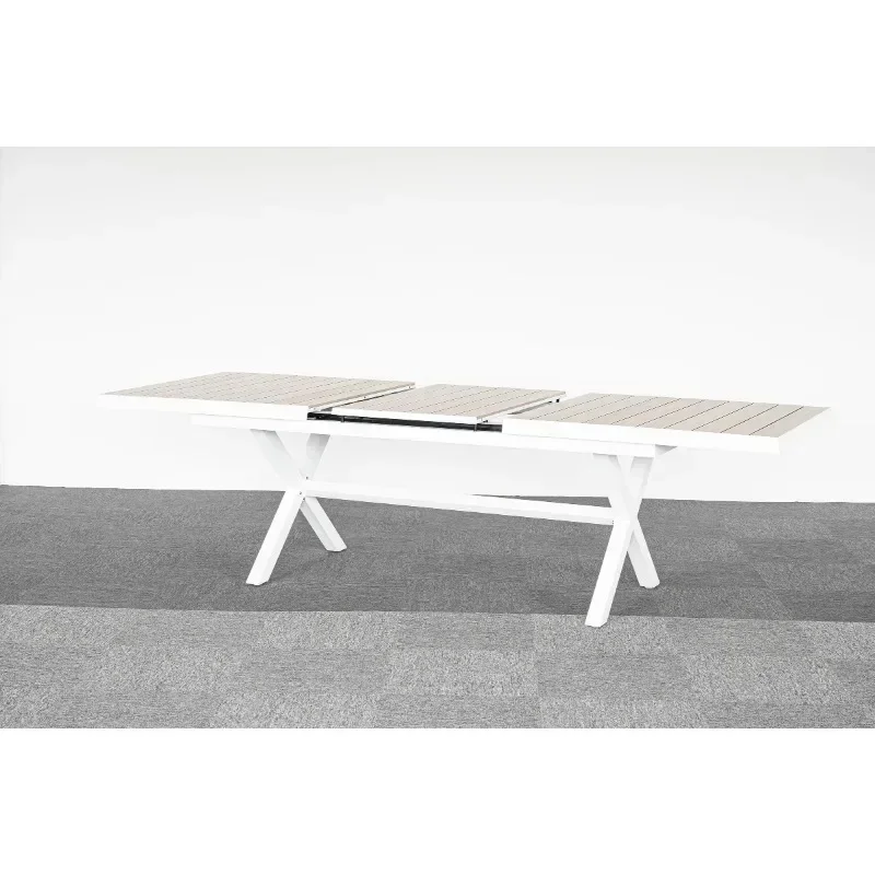 طاولة طعام خارجية رخيصة وناعمة وكراسي قابلة للسحب لحديقة الفناء وطاولة طعام وكراسي مجموعة من 9 مبيعات خارجية ساخنة #4