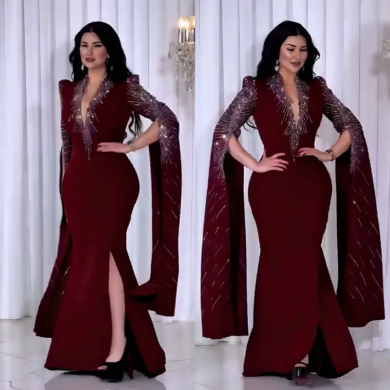 Elegant African Dresses for Women Luxury Diamonds Evening Party Dress Dubai Abaya Kaftan Wedding Gown Ankara Dashiki Vestidos