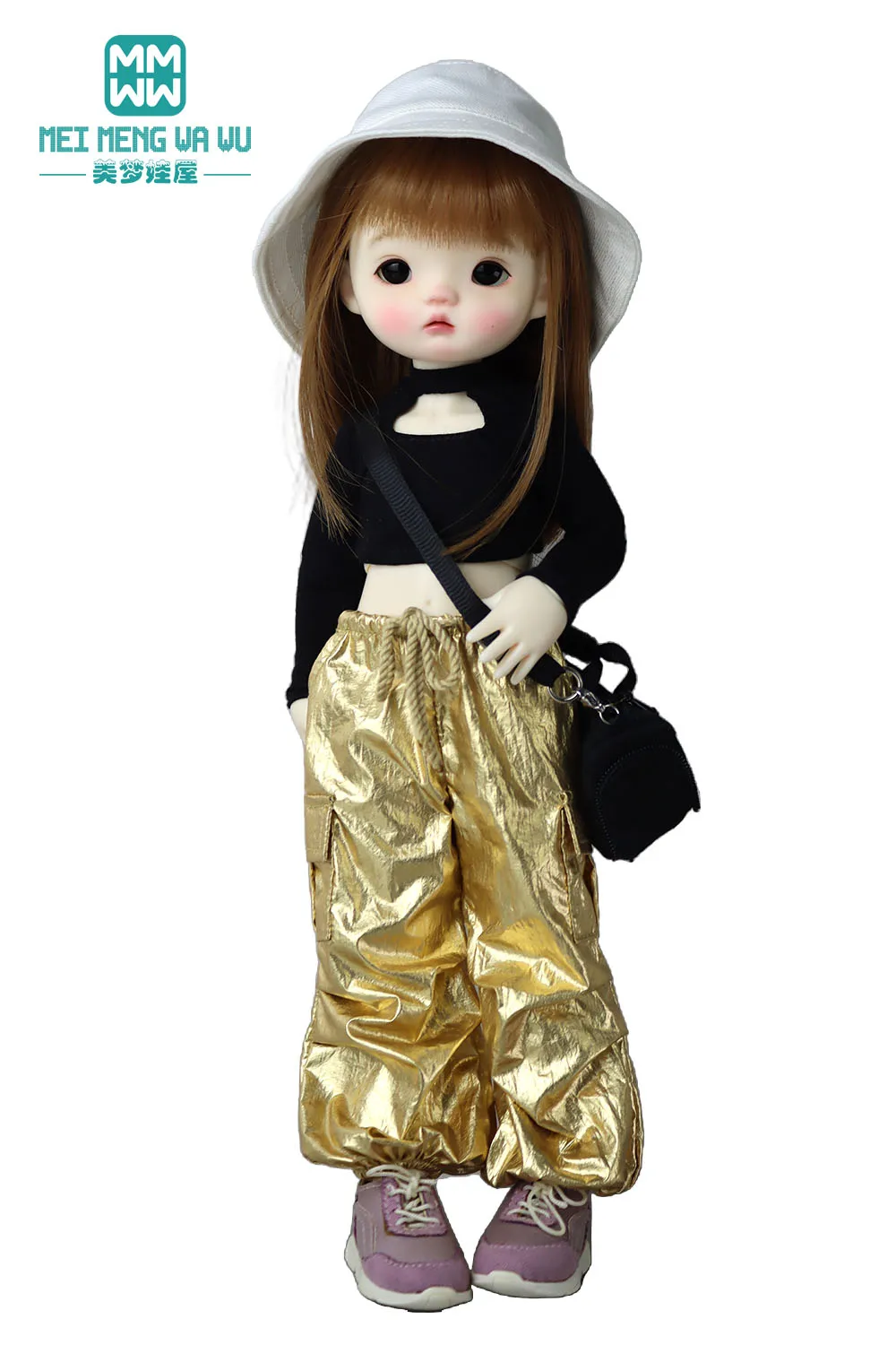 mini BJD Doll clothes for 30cm 1/6 BJD YOSD Doll Fashion overalls lounge trousers Black, pink, khaki