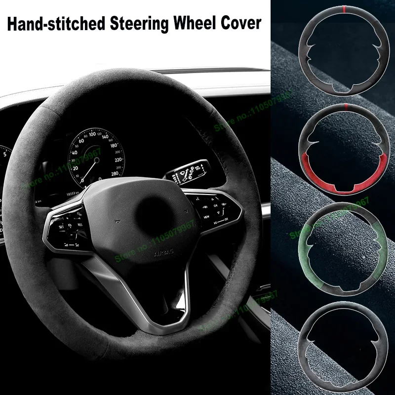 

Hand-Stitch Non-slip Alcantara Leather Car Steering Wheel Cover Wrap for Volkswagen Passat B9 MK8 Golf 8 New Polo Jetta Tiguan