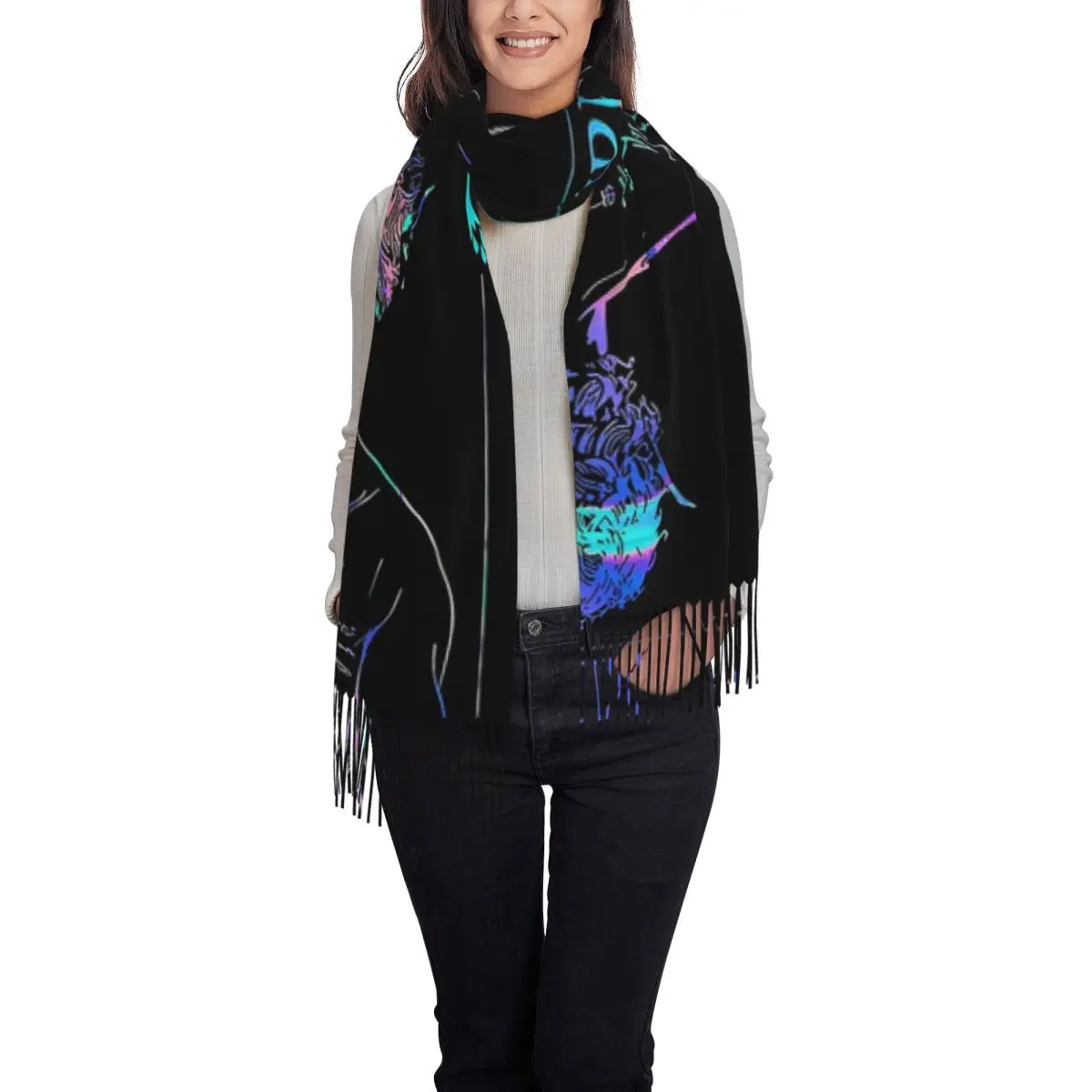 Astarion Baldurs Gate The Vampire Scarf Tassel Scarves for Women Soft Warm Shawls and Wraps Long Fall Winter Shawl Wrap