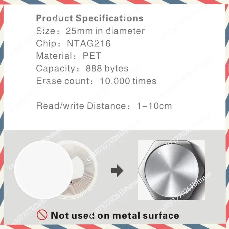 

-A21Z 500Pcs NFC Ntag216 Sticker Ntag216 NFC Tags NFC 216 Tag Ntag216 NFC Cards 13.56Mhz NFC Tag Stickers 888 Bytes Memory