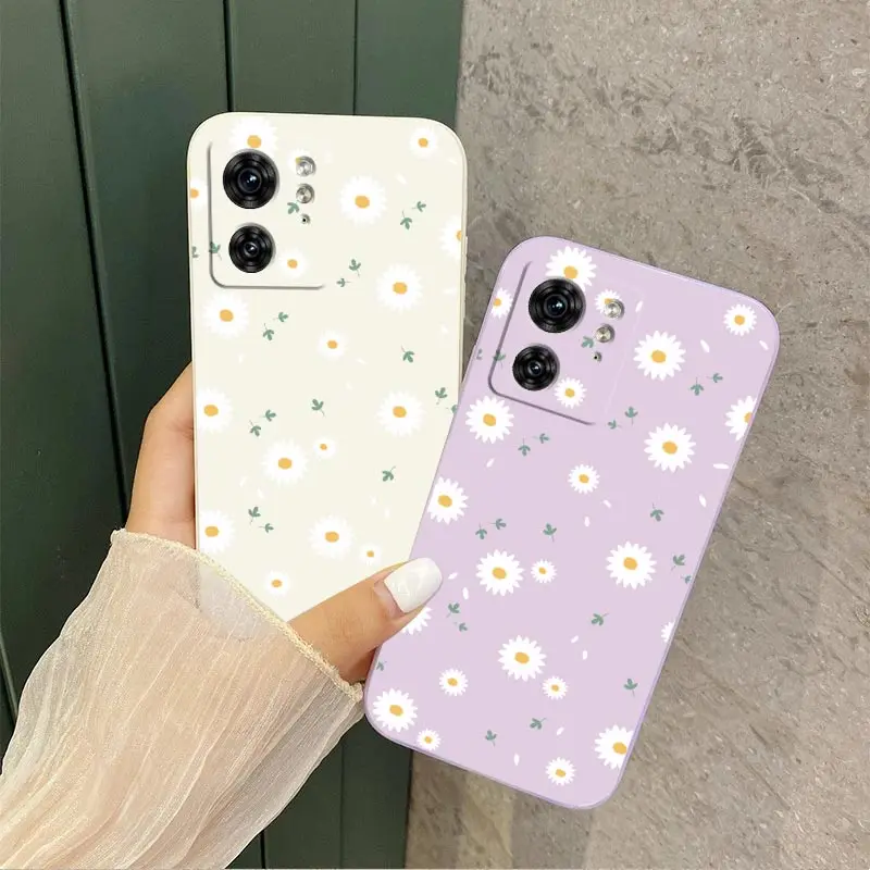 EDGE40 Deciduous Daisies Silicone Phone Case For Motorola Moto EDGE 40 40Neo 30 20 EDGEPLUS E32 E22 E22i E20 E13 E7 E6S Cover