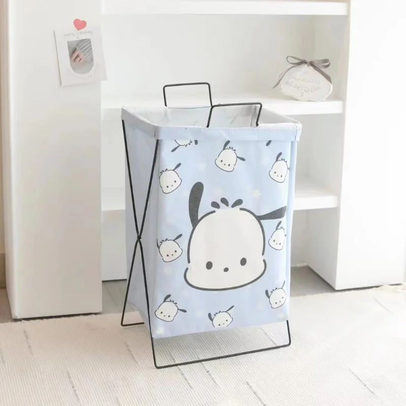 Kawaii Sanrio hellokid cestino portaoggetti Anime My Melody Kuromi Cinnamoroll cesto portabiancheria pieghevole Home Organizer cesto di lavaggio