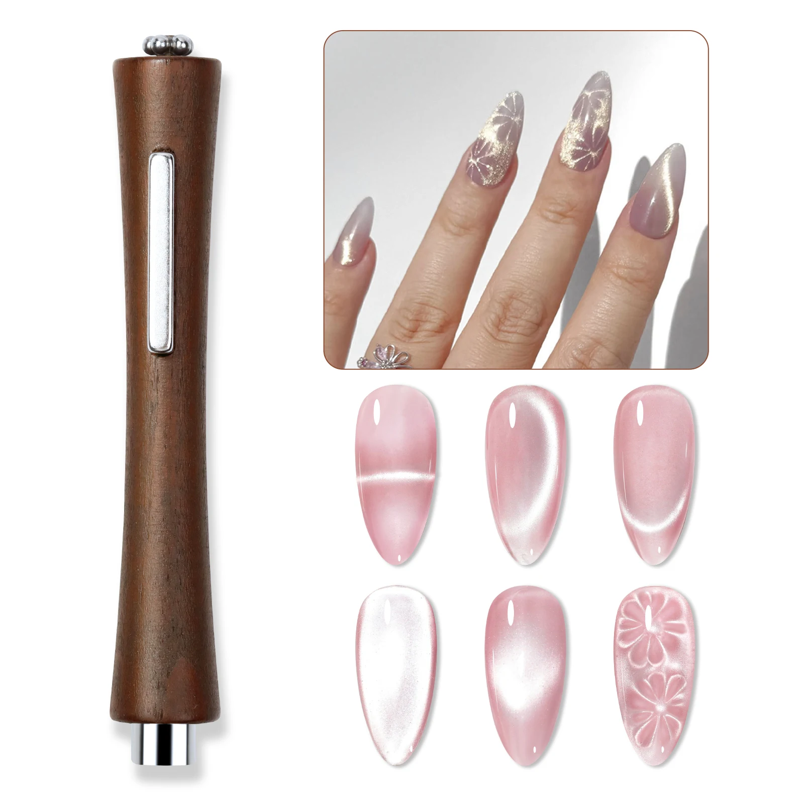 Palo magnético multifuncional fuerte 3 en 1 para decoración de uñas, con hierro en forma de Y para esmalte de uñas tipo ojo de gato, herramientas para decoración de uñas con efecto corazón, 2 uds.