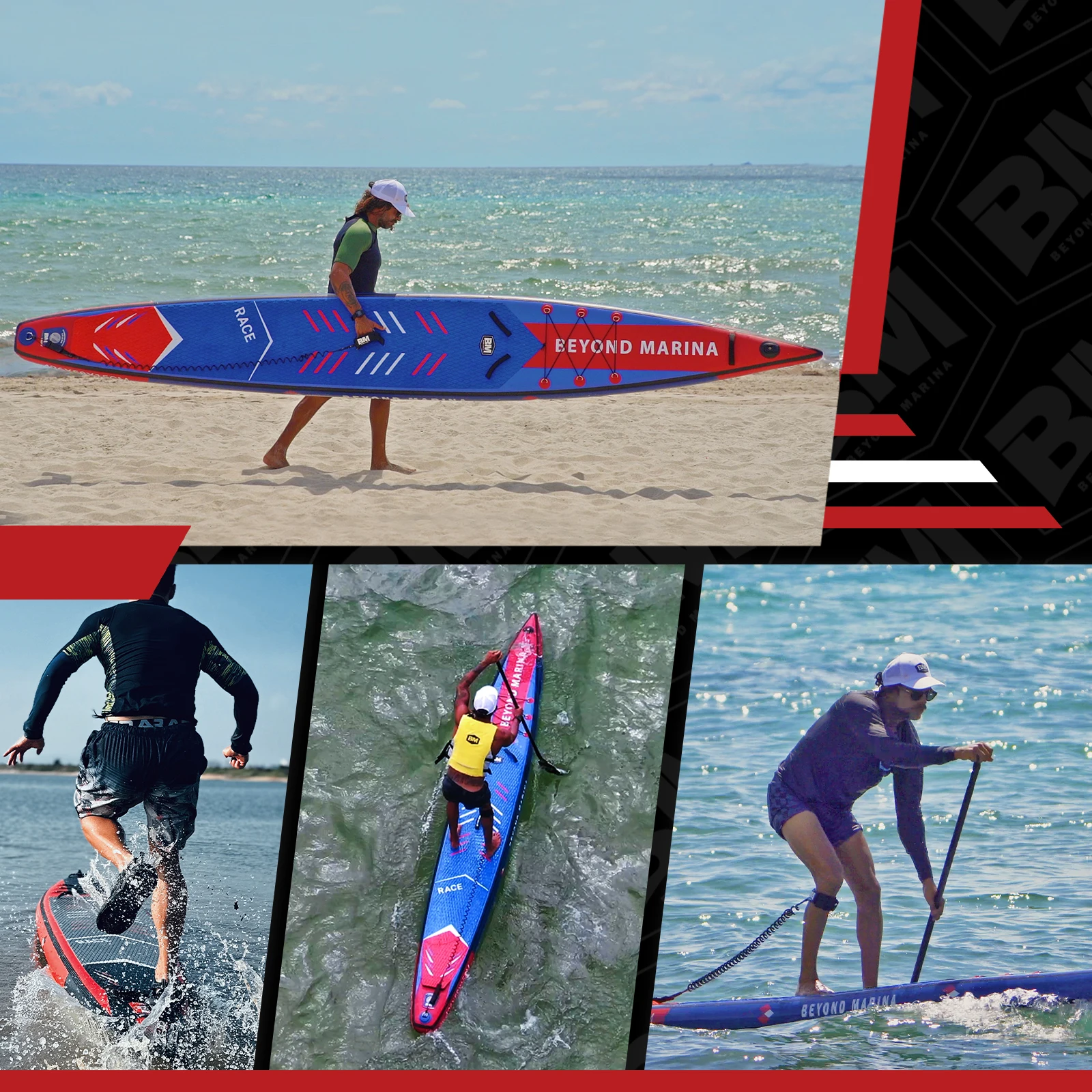 ALÉM-Inflável Stand Up Paddle Board, Race Sap Surf Board