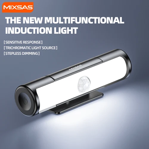 MIXSAS-luz con Sensor de coche, lámpara de inducción automática de 3 colores, carga tipo c, luz nocturna inteligente LED inalámbrica para maletero de coche, furgoneta y autobús