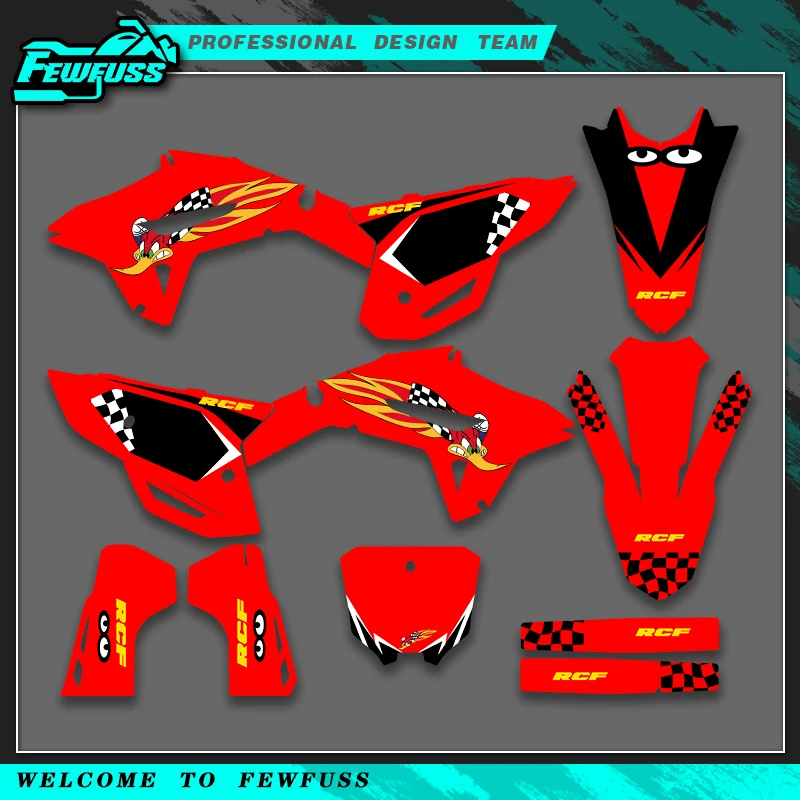 

Fewfuss или HONDA CRF 250R CRF250R 2022 2023 2024 CRF 450R CRF450R 2021 2022 2023 2024 Графические наклейки для мотоциклов
