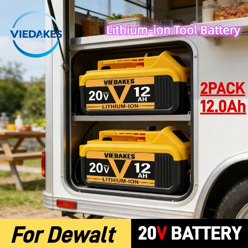 

12.0Ah 20V Lithium Battery, Premium Replacement for Dewalt 20V Battery DCB205 DCB206, Compatible for Dewalt Saw & Grinder