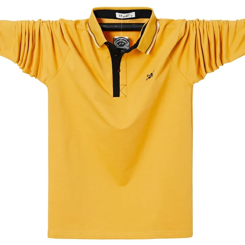 Autumn New Polo Shirt Men Long Sleeve Polo Shirts Contrast Color Male Clothing Streetwear Casual Fashion Men Tops Cotton Polo
