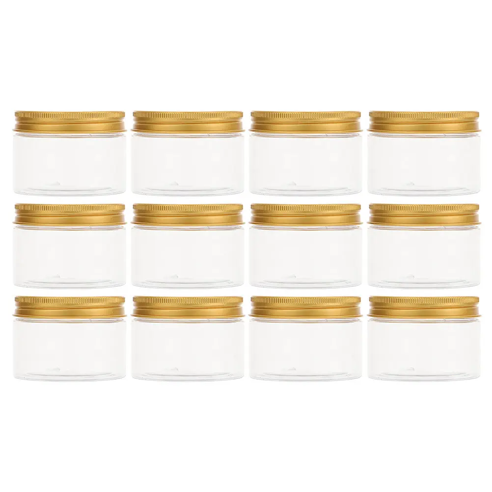 

12set Empty Face Cream Bottles Mini Pet Storage Containers Leak-Proof Travel Jars Reusable Sub Packaging Container