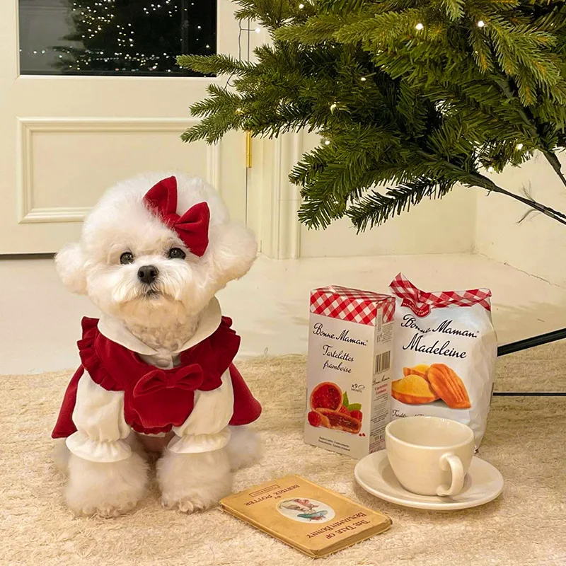 Dog Christmas Clothes Winter Warm Pet Clothes for Small Medium Big Dogs, Dress/tang/ Claus Dog Cats Coat Hoodies Christmas Dogs