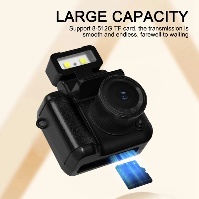 New Monoreflexes Style Mini Camera CMOS With Flash Lamp And Battery Dock Portable Video Recorder DV 1080P