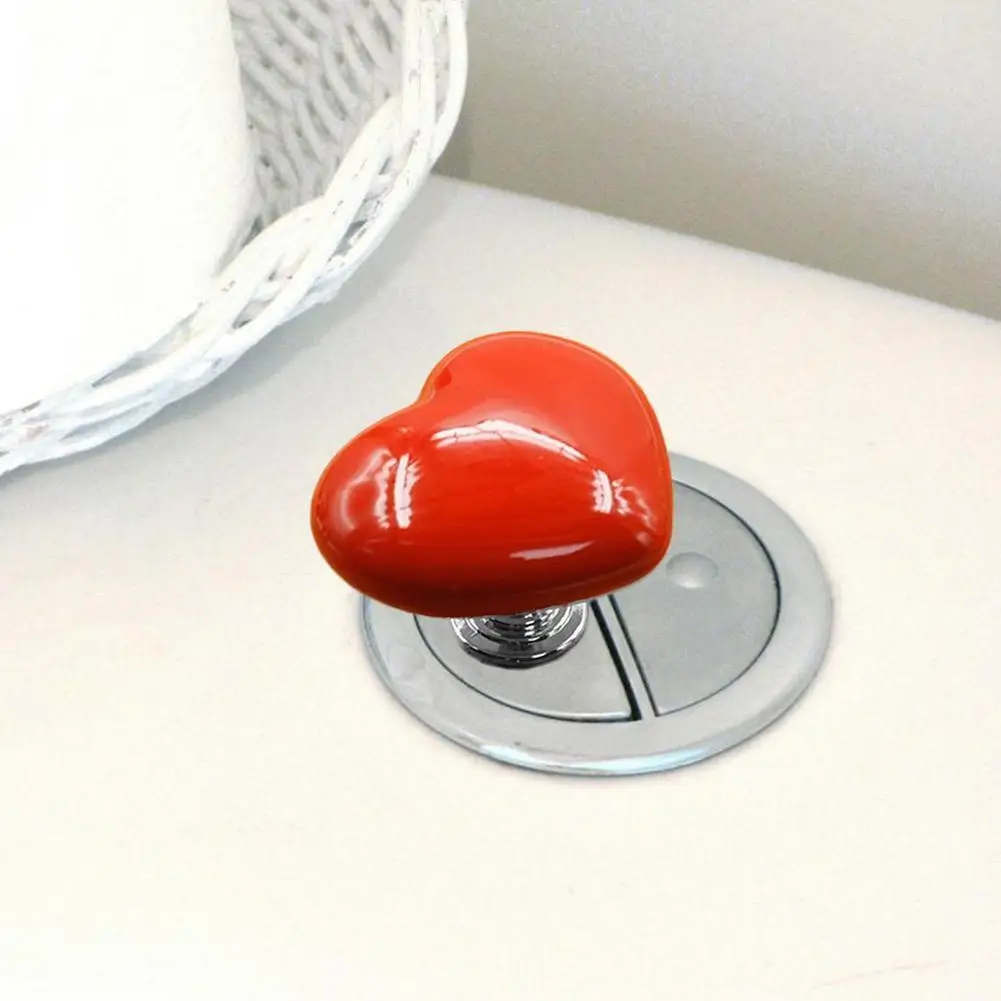 Handle Toilet Press Button Heart Shaped Press Tank PushSwitch Toilet Bathing Room Decor Water Press Flush Button Home Tools