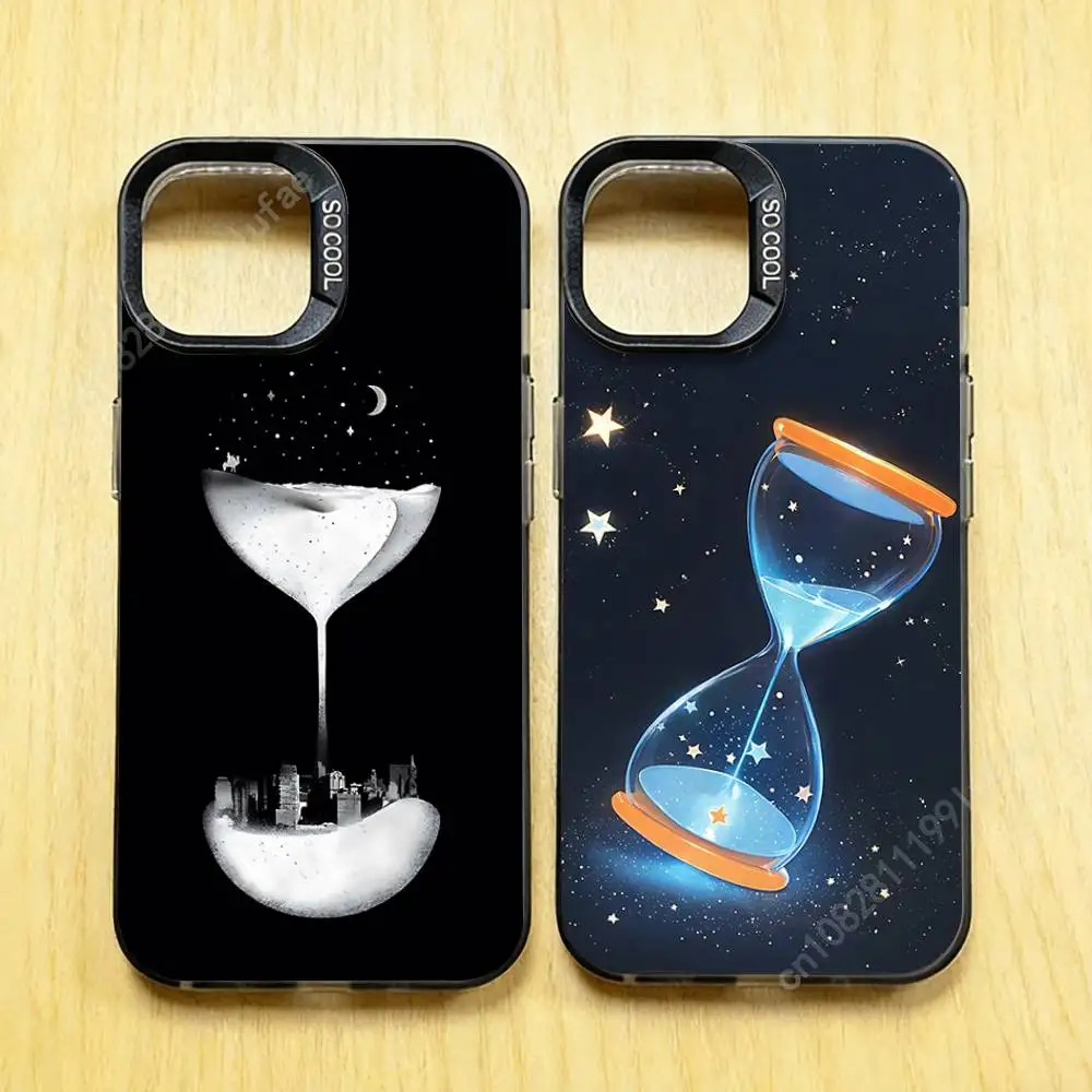 

Hourglass Time Sand Phone Case for iPhone 17 16 15 Max Mini 14 13 Pro Plus 12 11 X XS Air IMD Cover
