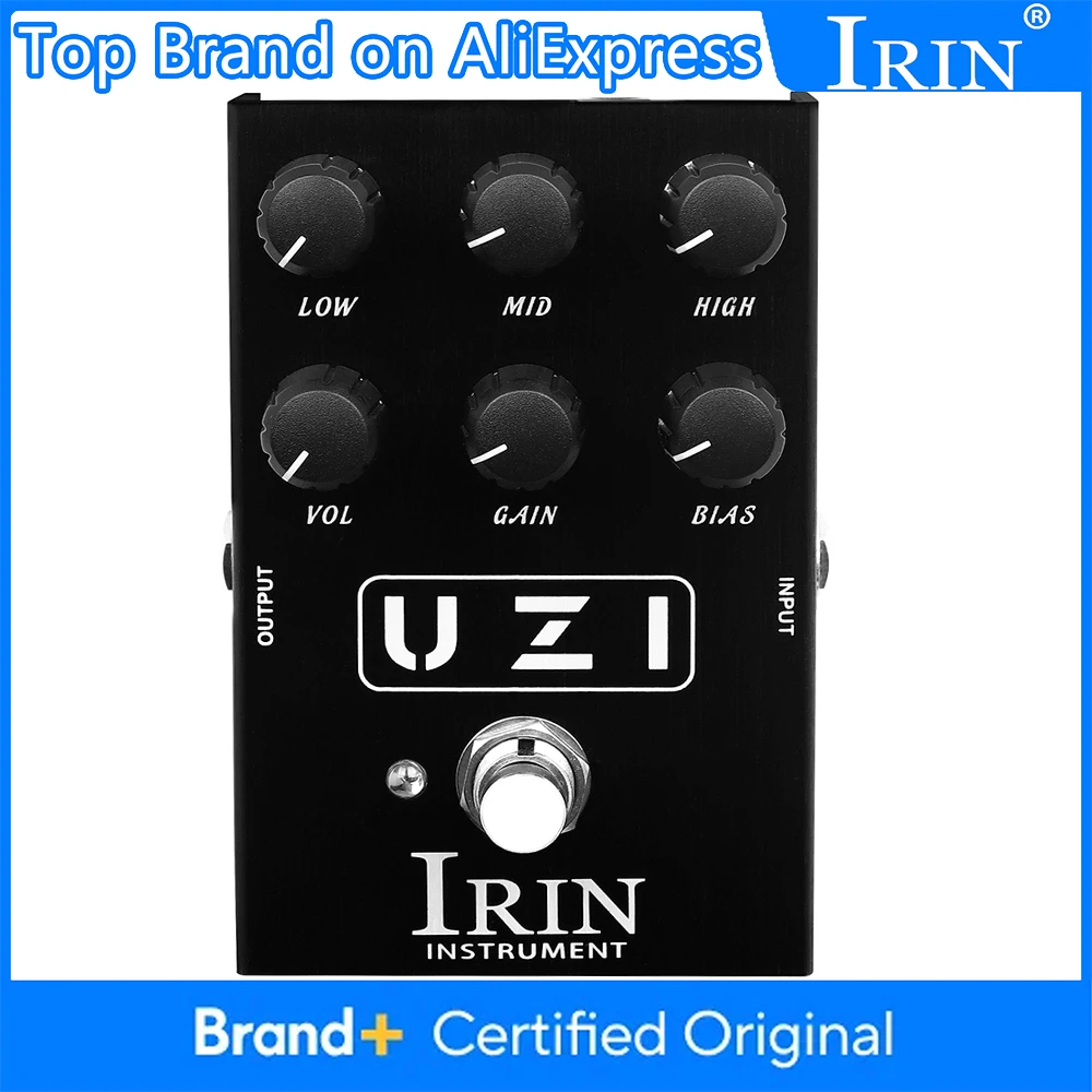 

Педаль эффектов IRIN AN-35 UZI Distortion для электрогитары, эффект дисторшн для хэви-метала, True Bypass, аксессуар для гитары