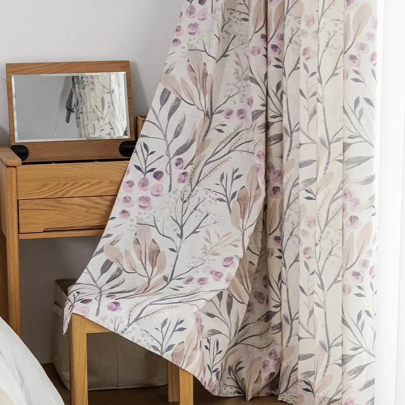 

Leaf Modern Simple Polyester-cotton Printed Blackout Window Curtains for Living Dining Room Bedroom Study Hotel Apartment Home