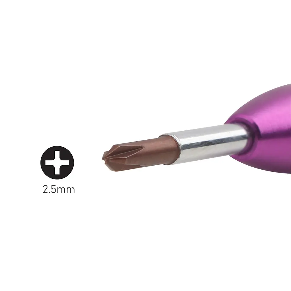 Destornillador Phillips de 2,5 mm Destornillador de cabeza cruzada de precisión pequeña con punta magnética para herramienta de reparación electrónica