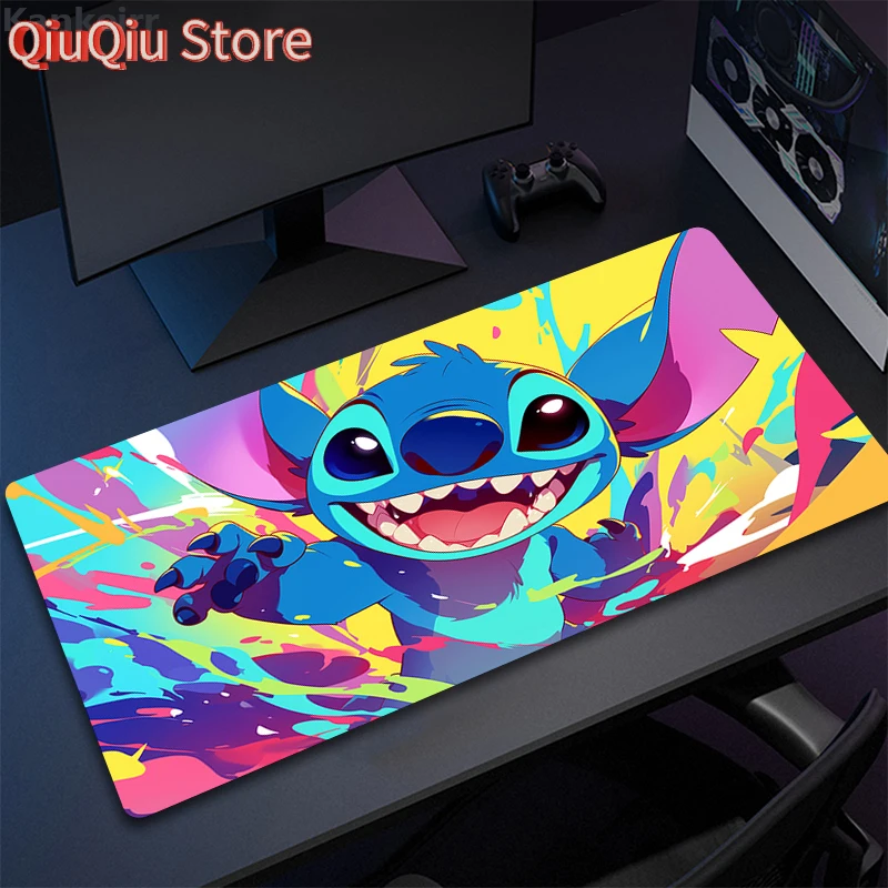 

HD Print Kawaii Anime Stitch Mousepad 900x400mm PC Non-slip Speed Soft Desk Mat Computer Gamer Lock Edge Keyboard Cute Mouse Pad
