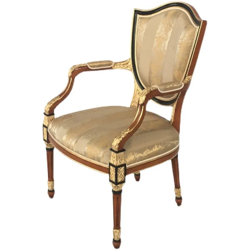

Solid wood dining chair com***ation vil******ing room furniture round dining table