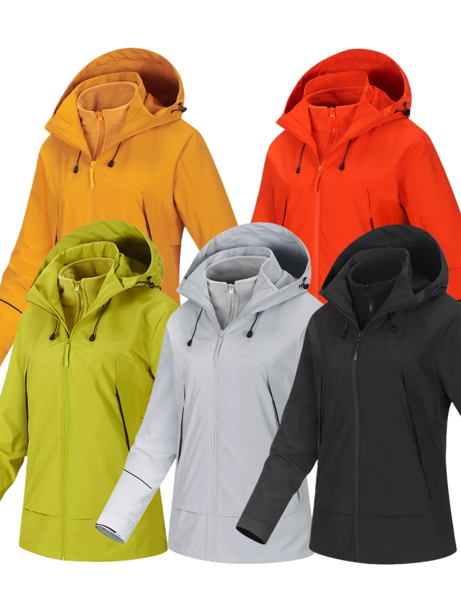 

Водонепроницаемая ветрозащитная мужская зимняя куртка-софтшелл для активного отдыха с флисовой подкладкой, утепленная, для пар, с внутренним жилетом, на молнии, с воротником-стойкой