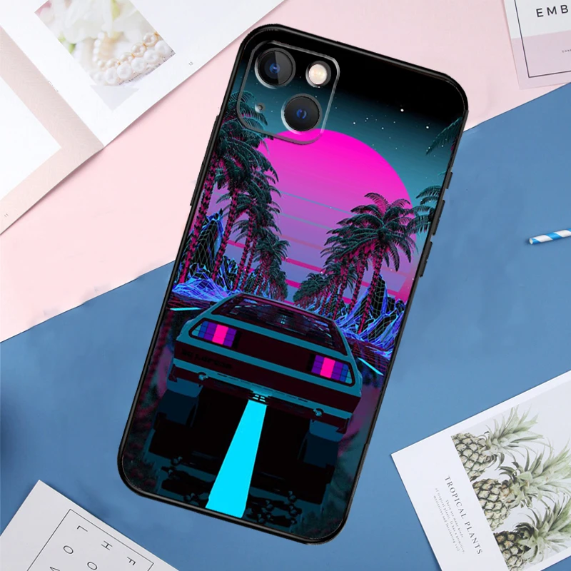 Anime Vaporwave Glitch Case For iPhone 14 15 16 Pro Max 11 12 13 Mini X XR XS Max Plus Phone Back Cover