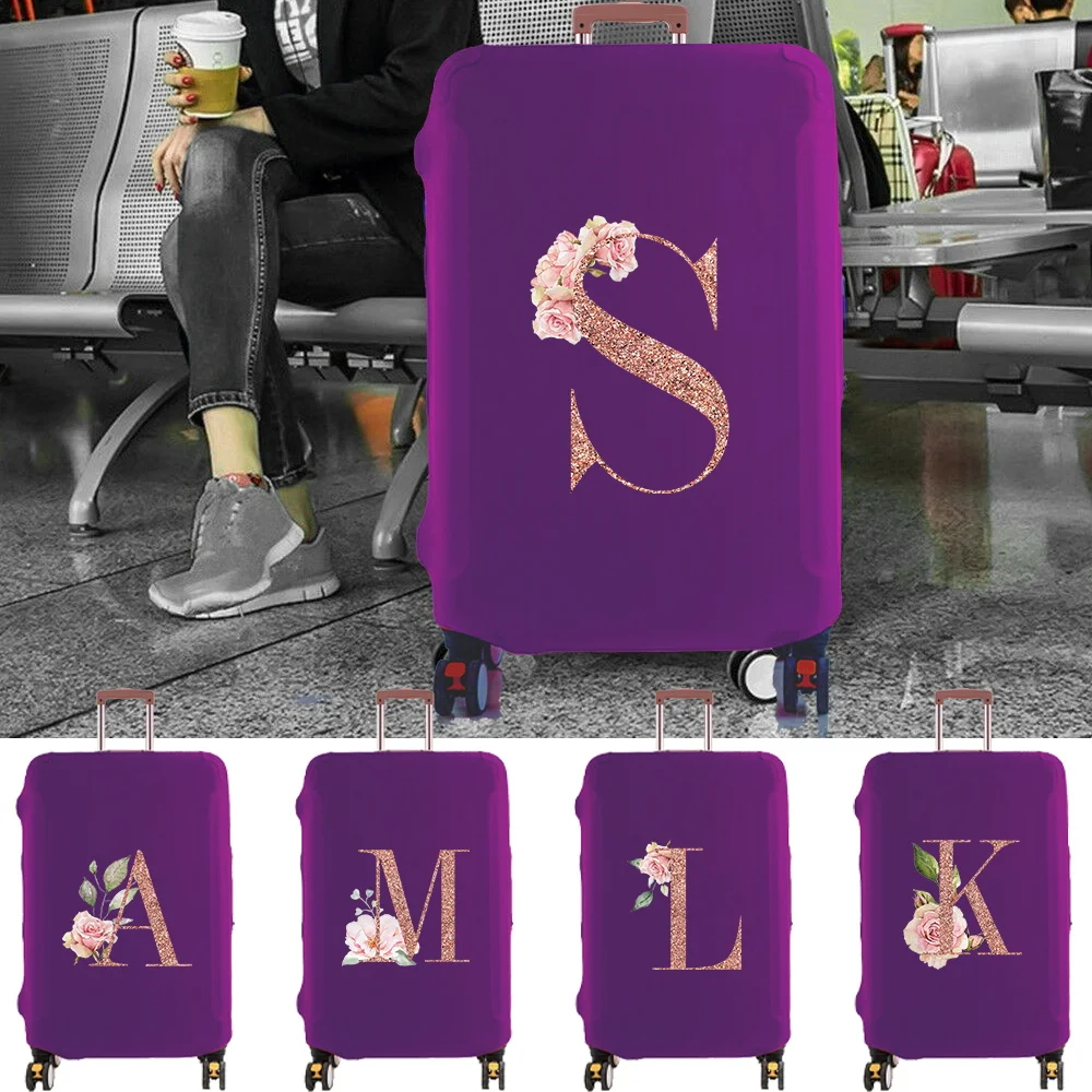 

Trolley Box Cover Travel Accessories Rose Gold Printing SeriesThick Elastic Luggage Cover Protector 18-32inch Dust Cover