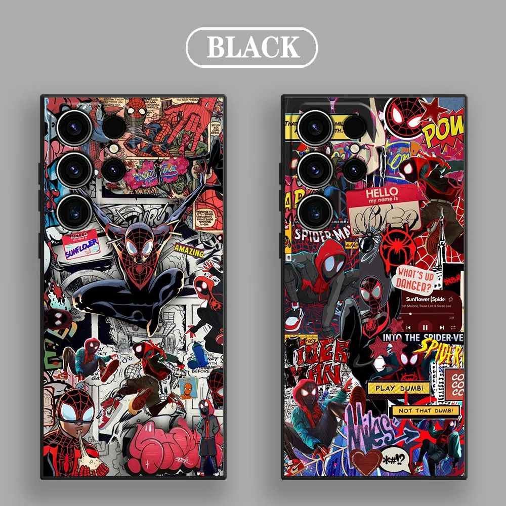 Marvel Spiderman Comic Spider Punk Phone Case For Samsung Galaxy S24 Ultra Cases S23 S21 S20 FE S22 Plus Note 20 Silicone Cover