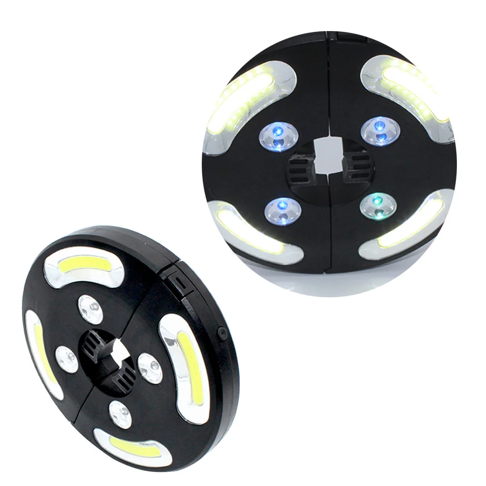

500 Lumen LED Umbrella Light Powered Bright Cob Lamp for Outdoor Camping Patio Tent Use Black Outdoor Campfire