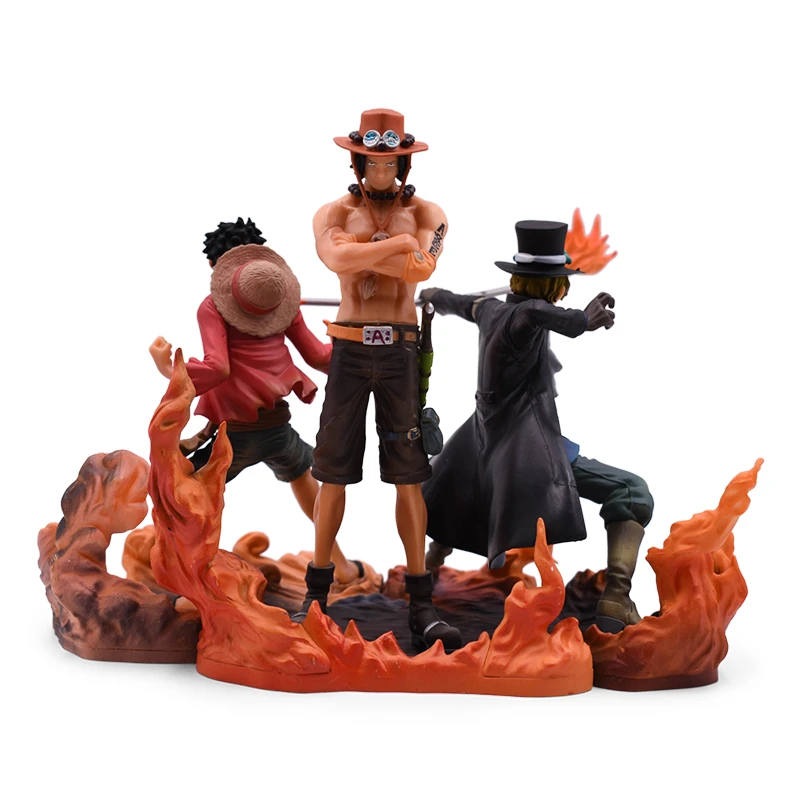 One Piece Japanese Anime Figure Toys Monkey D Luffy Sabo Portgas D Ace Cartoon PVC Action Figure Collection Model Doll Gifts