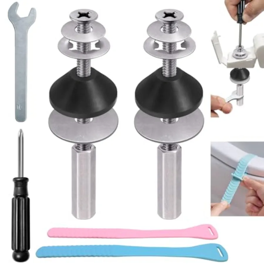 

Toilet Seat Screws Replacement Kit Toilet Seat Bolts Replacement Kit Heavy Duty Stainless Steel Toilet Bolts with Extra Long Do