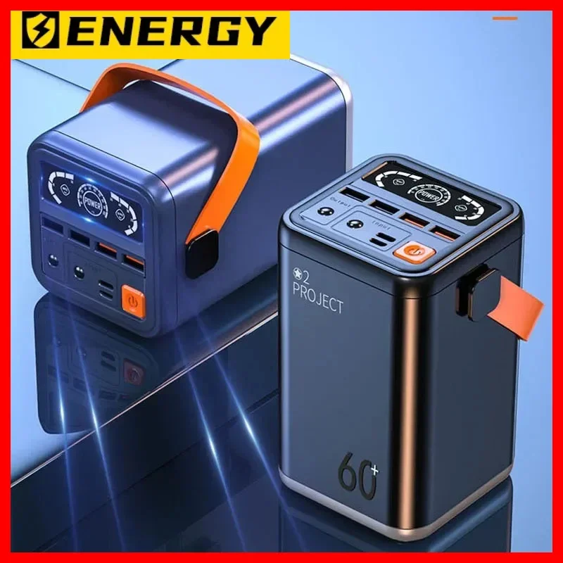 

Portable Emergency Power Supply Station 60000mAh 65W Fast Charging Outdoor Spare Battery Powerbank For IPhone Xiaomi IPad Laptop