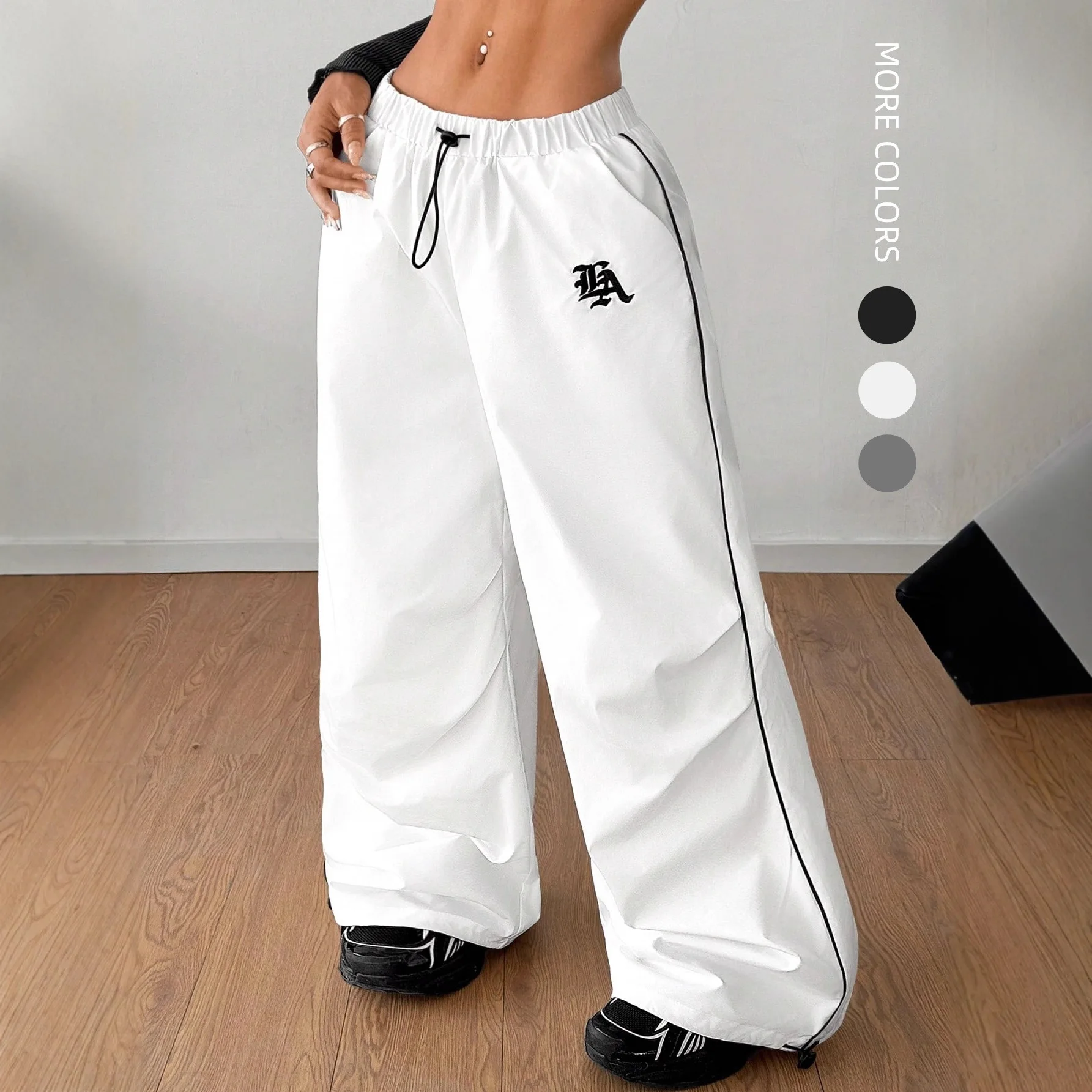 

Women Cargo Pants High Waist American Quick Dry Pants Y2K Baggy Hip Hop Casual Wide Leg Trousers Female Streetwear 2025 Joggers