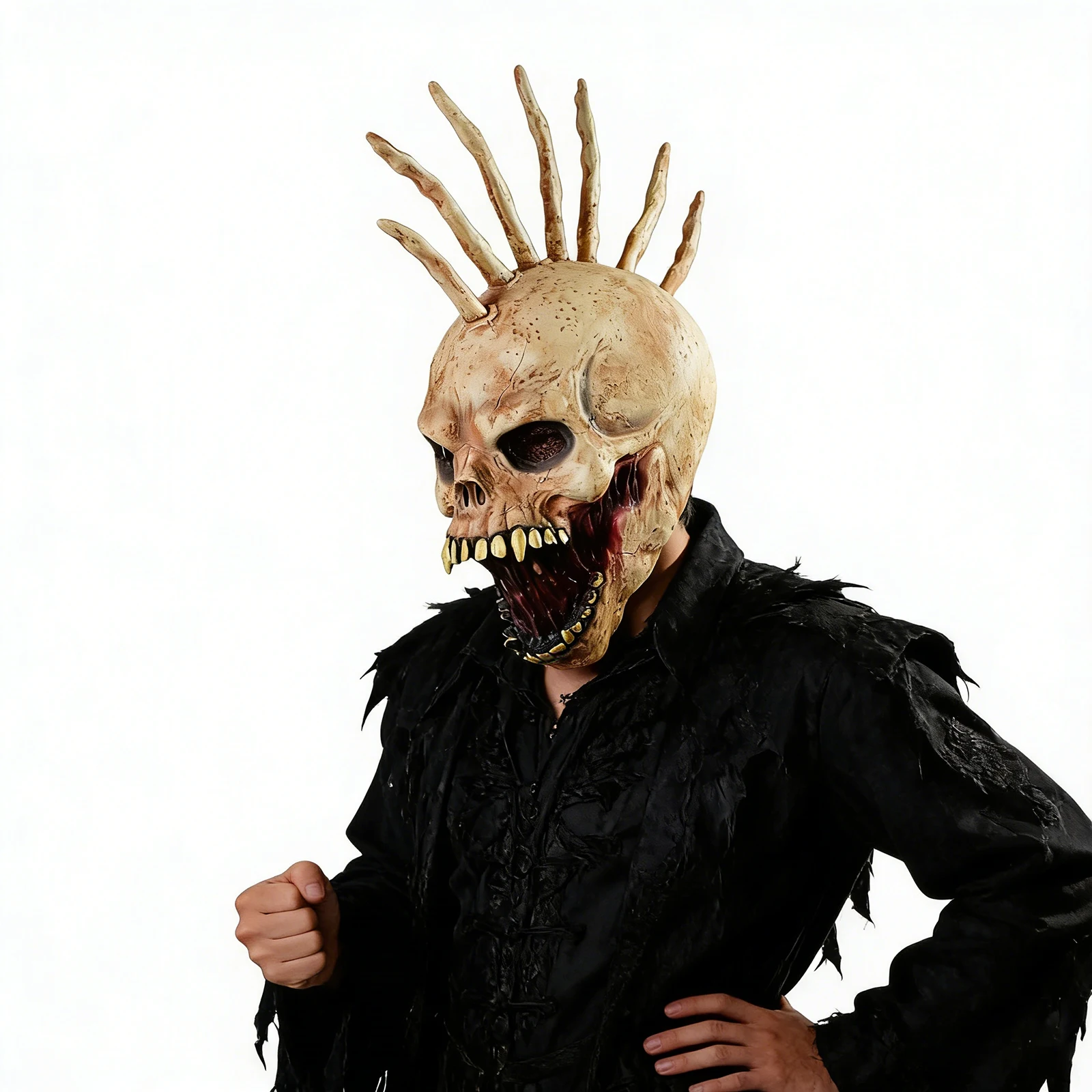 

One breathable and transparent prank latex mask for Halloween decoration