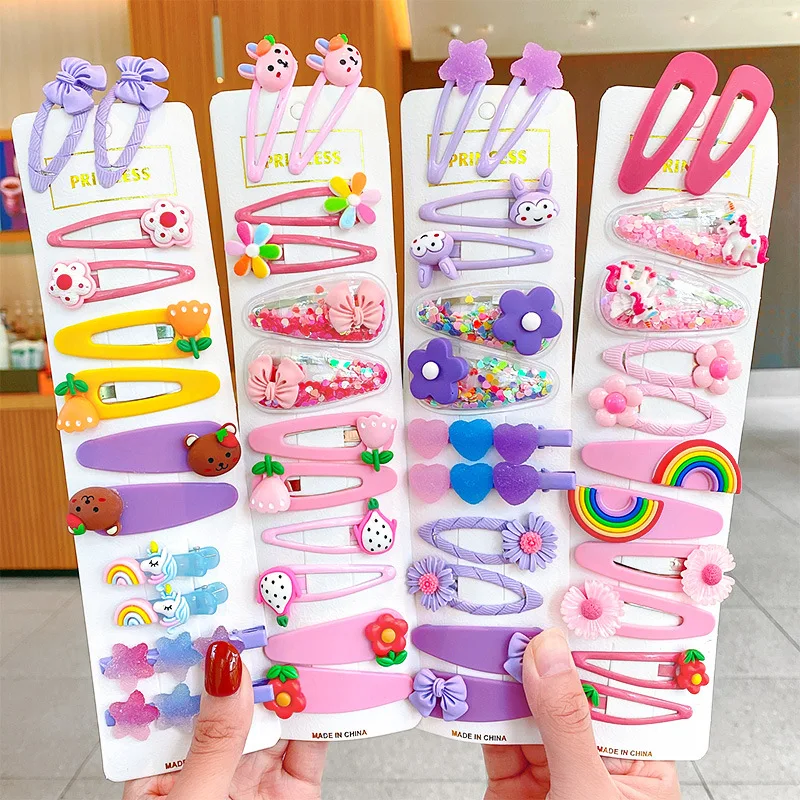 1Set Girls Cute Cartoon Animal Flower Hairpins Candy Color Hair Clip Barrettes Headband For Children Kids Hair Accessories New