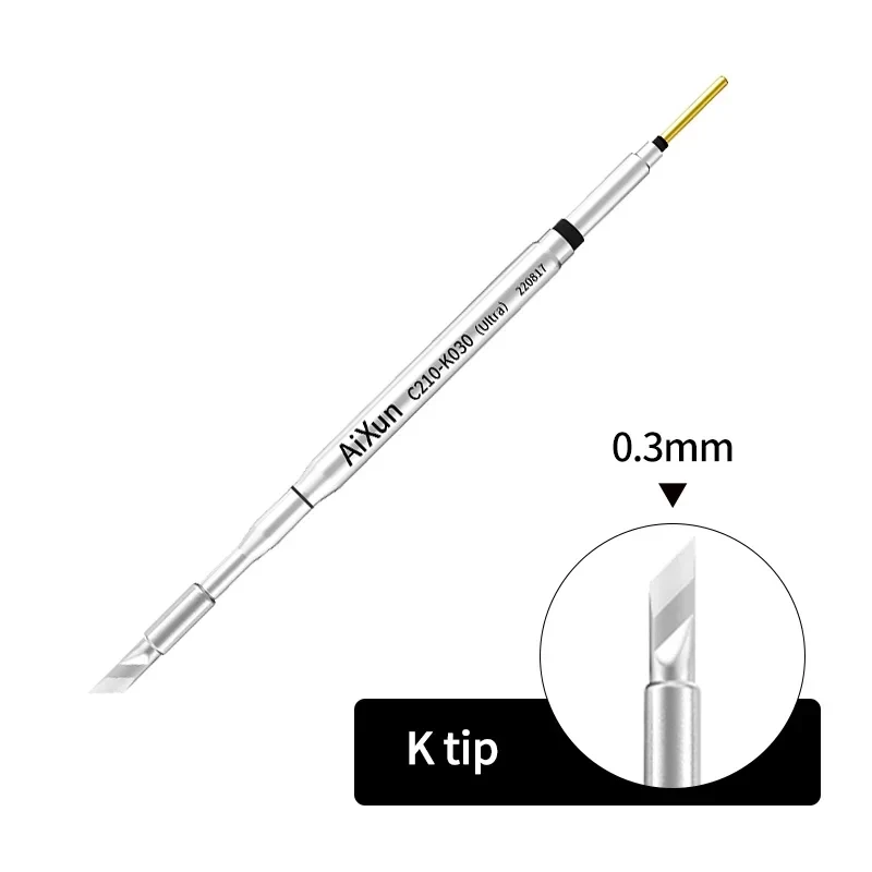 AIXUN C210-I010 C210-K030 C210-S0 Soldering Tips for T3B T402 T410 T420D T420  Precision Soldering Rework of Mobile Repair