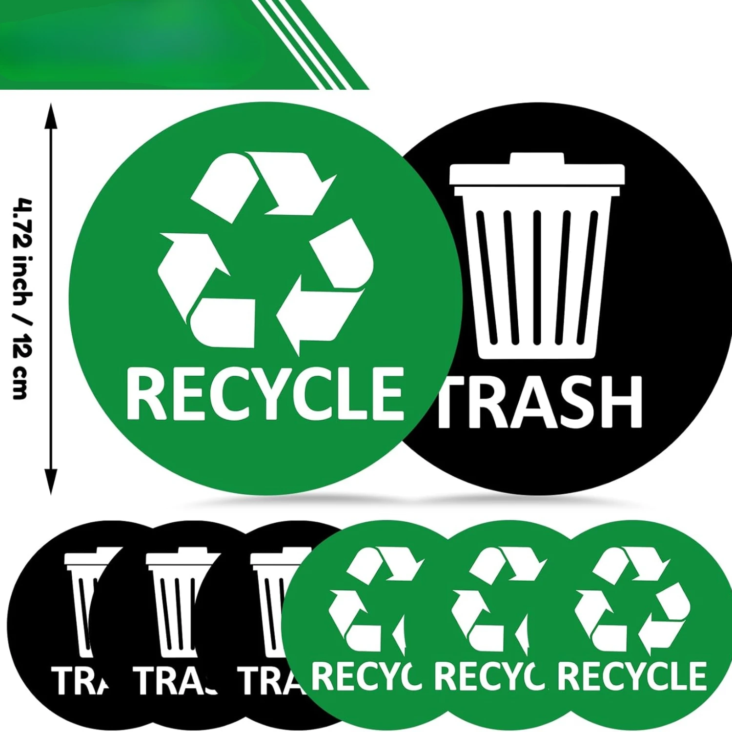 ملصقات سلة المهملات القابلة للإزالة القابلة لإعادة التدوير ، ديكور سلة المهملات الأوتوماتيكية ، حاوية قمامة ، شارات فينيل ، غرفة المعيشة ، إكسسوارات المطبخ ، 1 أو #2