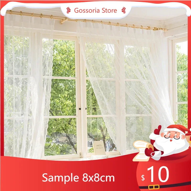 

Sample Flower Lace Curtains Side Wave French Curtain Dinging Living Room Bedroom Wedding Outdoor Decoration Partition Tulle