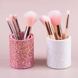 Sparkling Makeup Brush Bucket Cosmetic Storage Pen Box Pencil Vase Comb Lipstick Brush Container Home Storage Box for Desktop