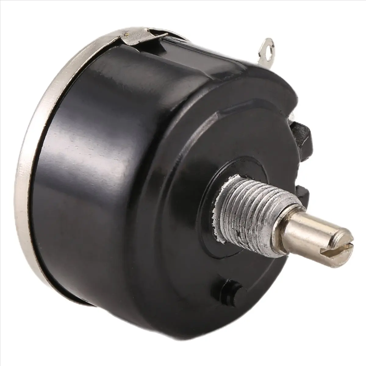 A40I WX050 10K ohm 5W 6mm Round Shaft Rotary Wire Wound Potentiometer Black+Silver