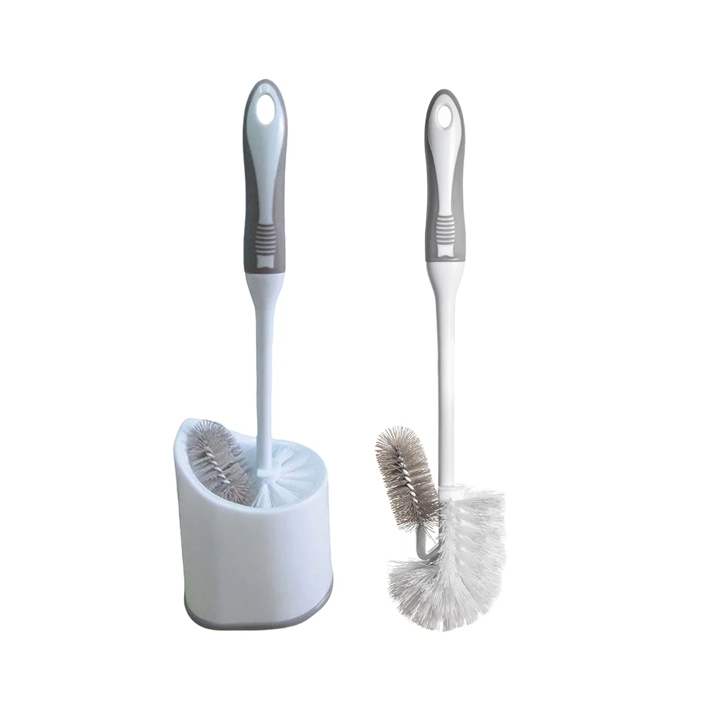 

Toilet Brush Set with Storage Caddy and Replacement Under Rim Brush for Bathroom Cleaning, 2 Pack