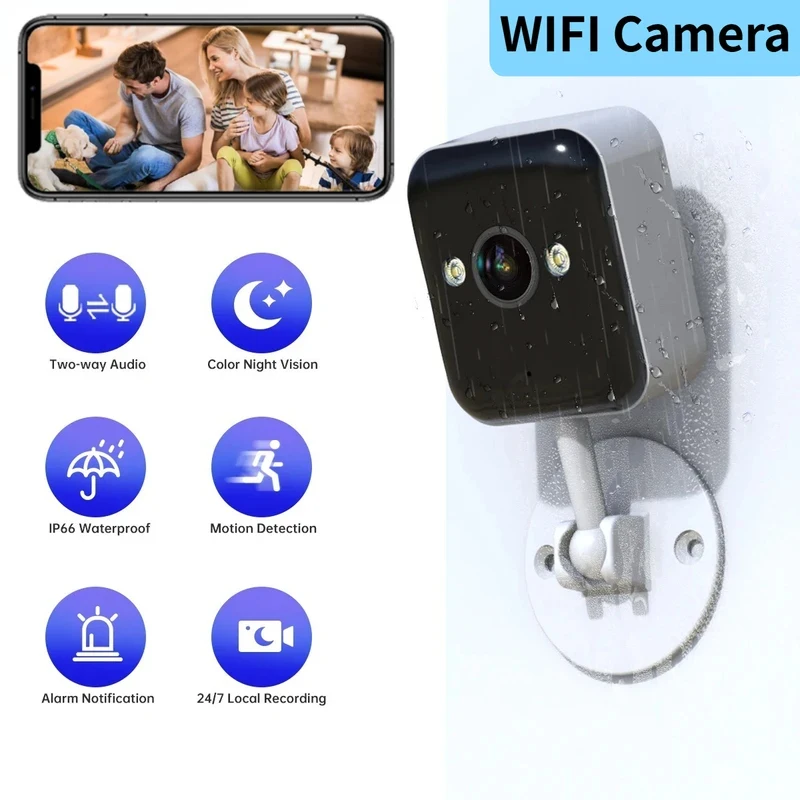

1080P HD Smart Cam Wifi IP Camera Outdoor Surveillance Camera Digital Zoom Color Night Mini Security Camera Home Baby Monitor
