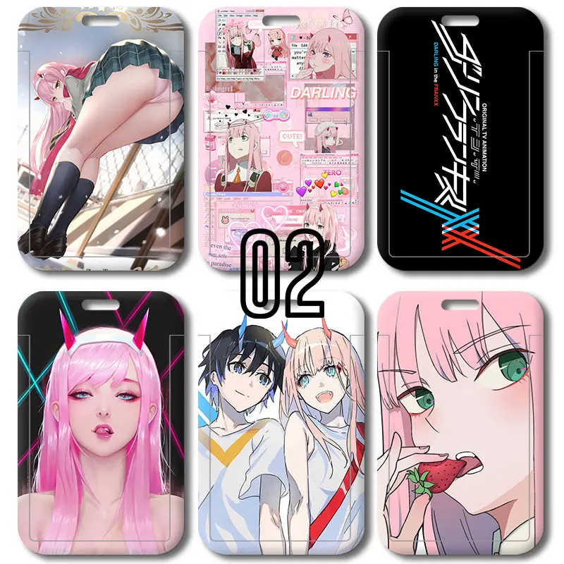 DARLING in FRANXX anime card holder student campus card ID card bus card hanging neck lanyard id card holder kawaii badge