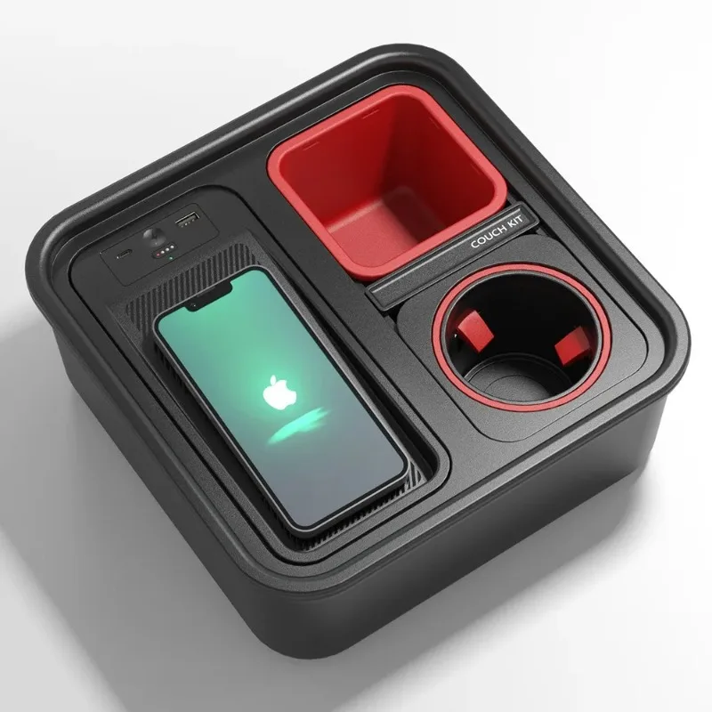 

Outdoor anti-drop cup holder new multi-functional snack box storage wireless charging mobile power supply food box