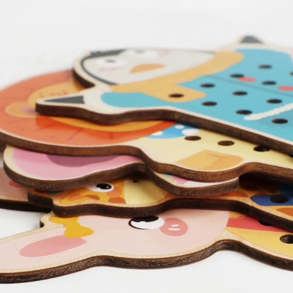 ของเล่นร้อยเชือกผลไม้เสริมพัฒนาการ ฝึกการประสานงานระหว่างมือและตา ของเล่นไม้ร้อยเชือกสำหรับเด็กเล็ก ฝึกการเรียนรู้ ร้อยเชือกแตงโม หนอนผีเสื้อ กินผลไม้