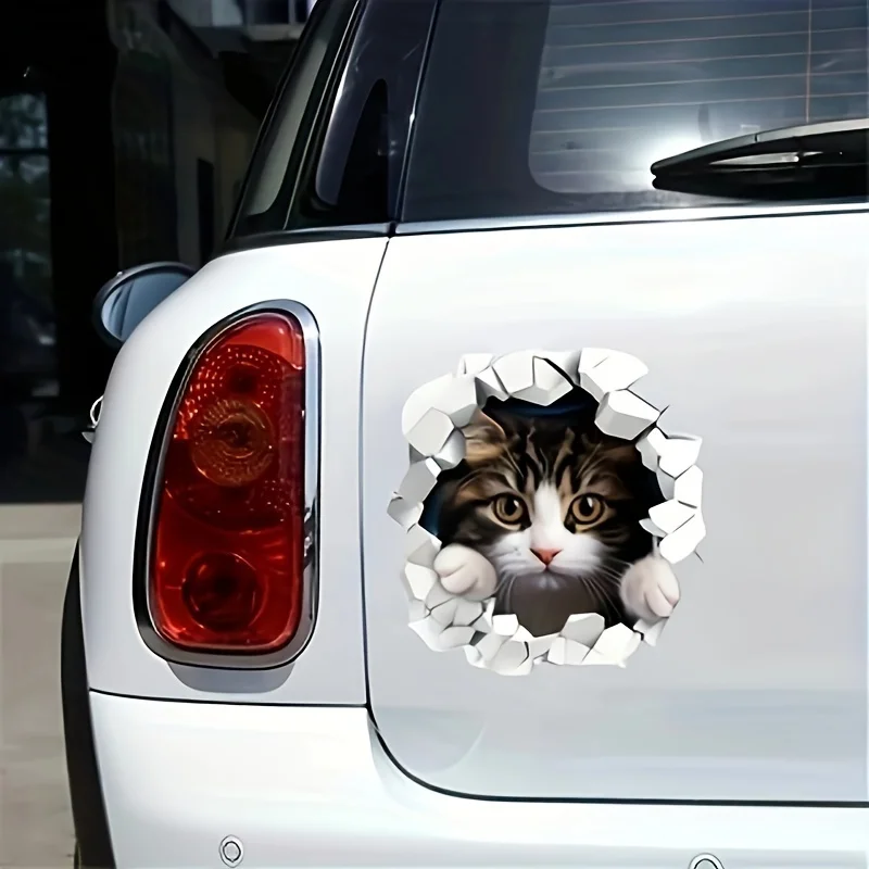 

2pcs Bright Reflective Cat Decals - For Cars, Walls & Windows (Christmas Edition)